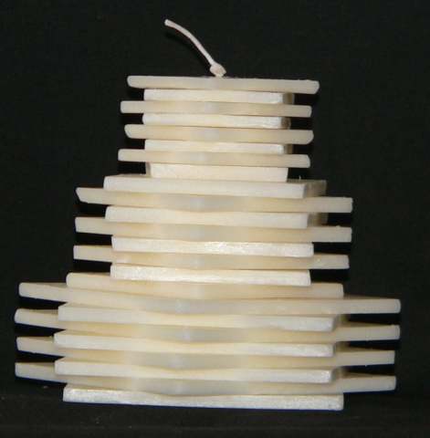 White Christmas Stack Candle - Squares